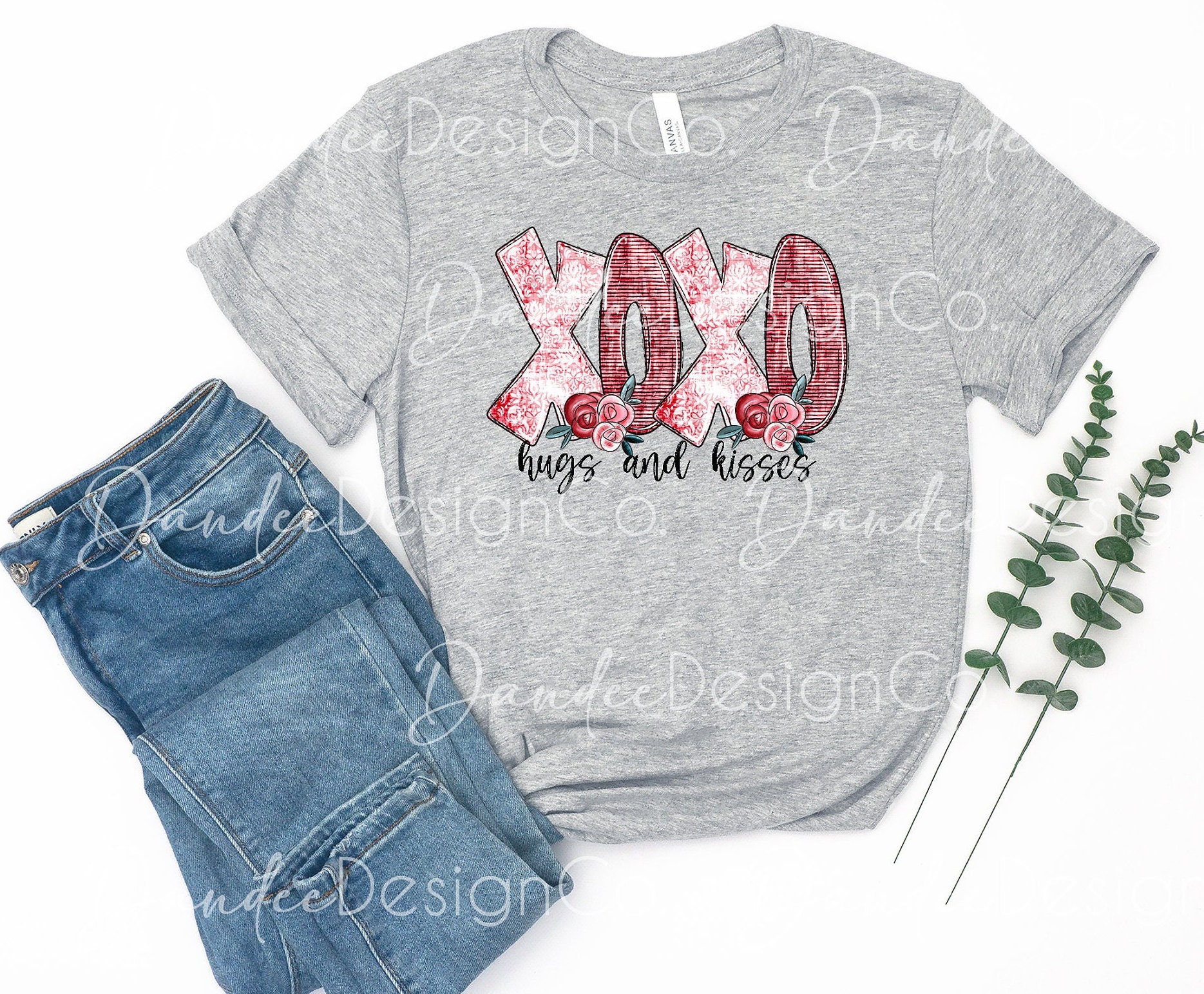 XOXO Hugs and Kisses Valentine PNG, Valentine's Day Sublimation Design ...