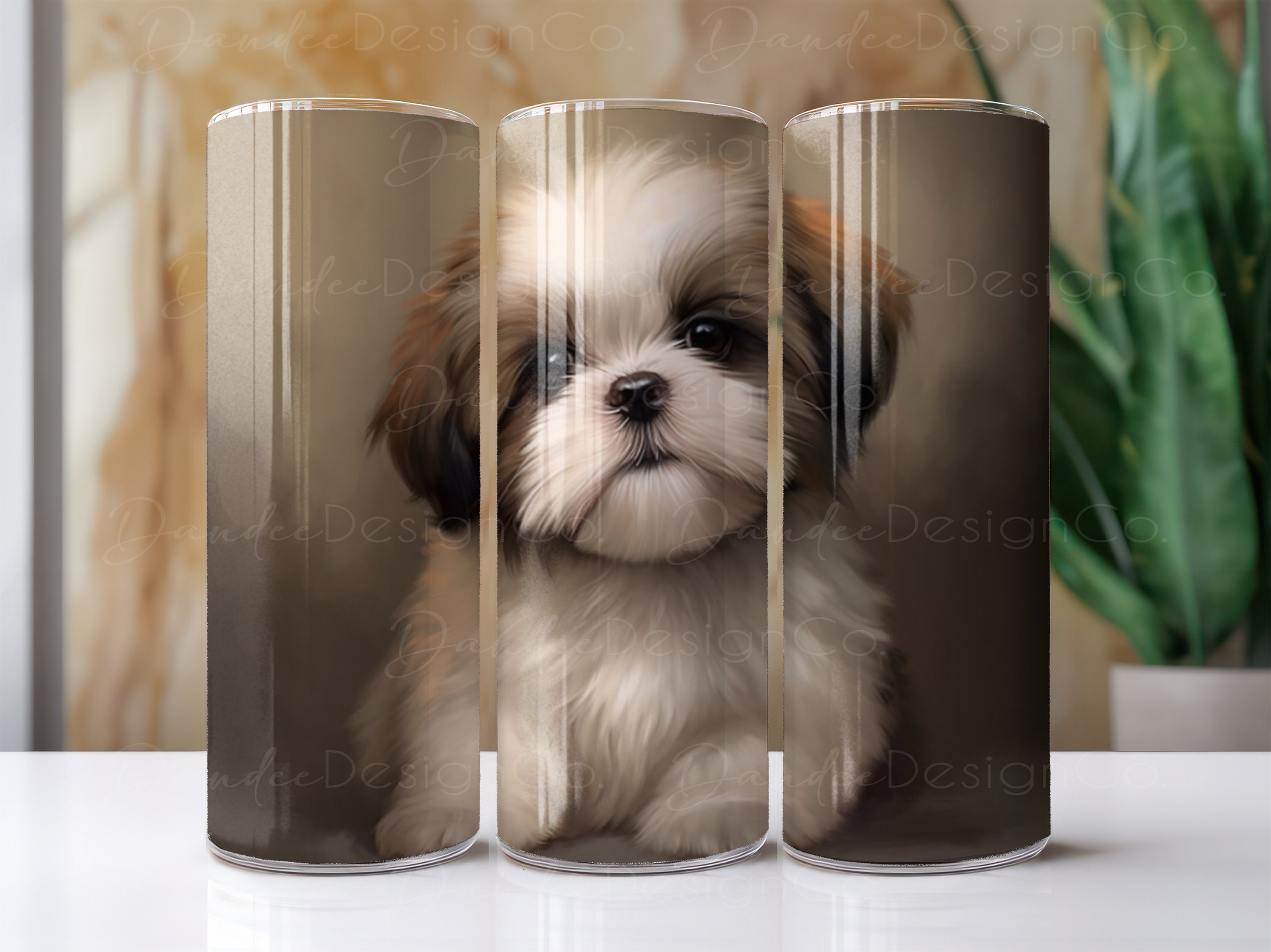 Shih Tzu 20 Oz Tumbler Design, Cute Dog Tumbler Sublimation Design ...