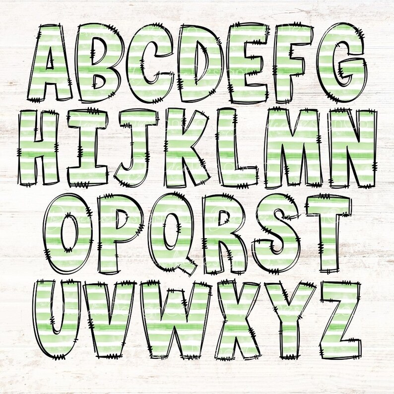 Doodle Letters, 3 Complete Alphabet Sets, Floral Alphabet PNG Set ...