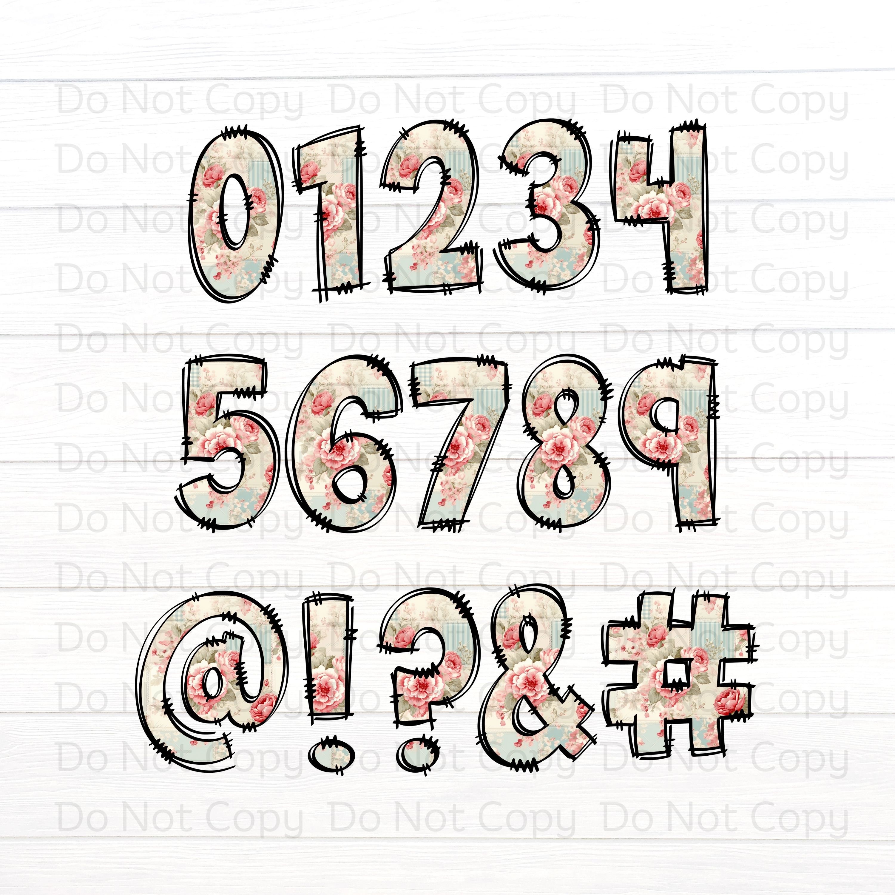 Floral Doodle Letters, Shabby Chic Floral Alpha Set, Alphabet PNG Set ...