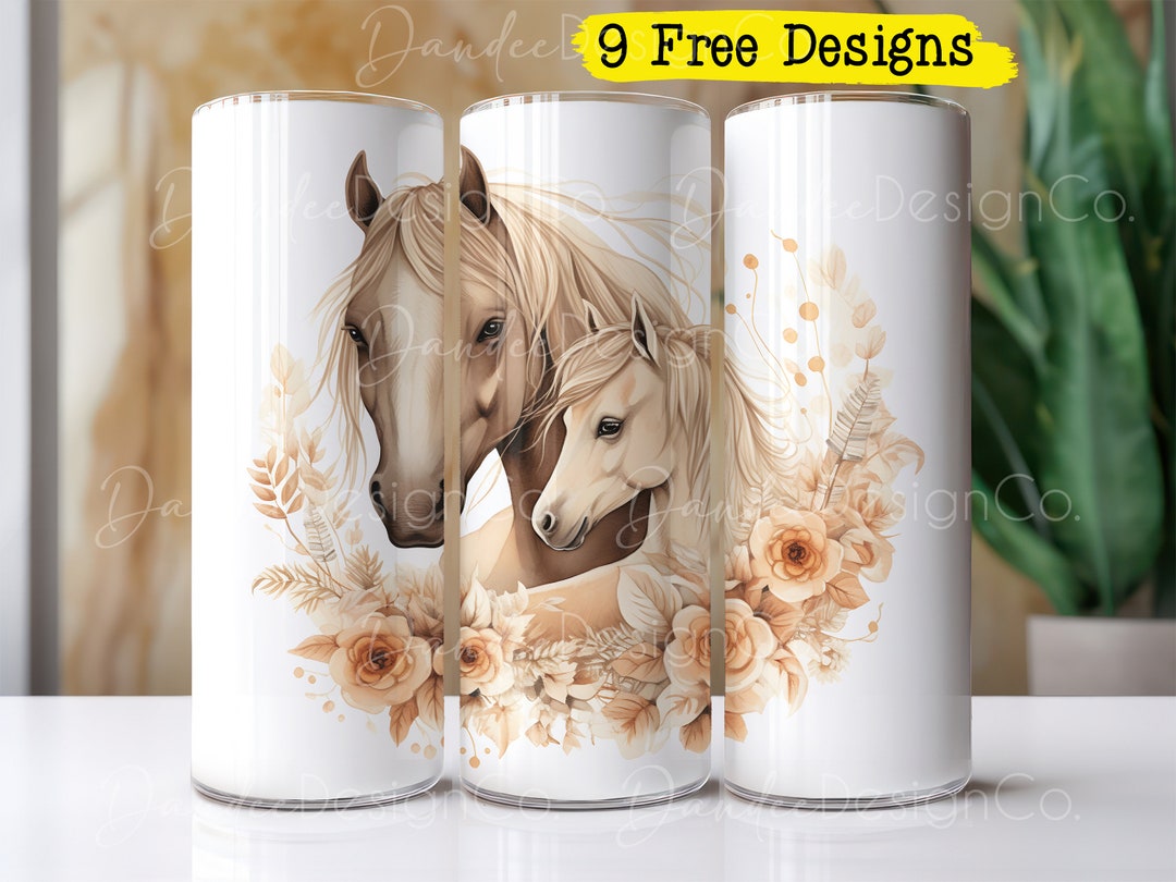 Horse 20oz Tumbler Design, Skinny Straight Tumbler Sublimation Design ...