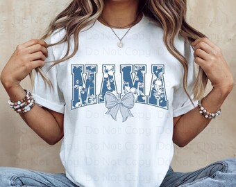 Floral Coquette Mama PNG, Mother's Day Png, Preppy Mama Png, Varsity Font Mama Sublimation Design, DTG Design, Toile Floral Mom Png, D012