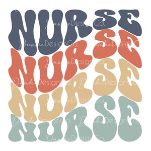 Krankenschwester PNG, Krankenschwester Sublimation Design, wellig Krankenschwester Retro Design, Boho Krankenschwester Design, Krankenschwester Retro Schriftart, Krankenschwester Shirt Design, digitaler Download