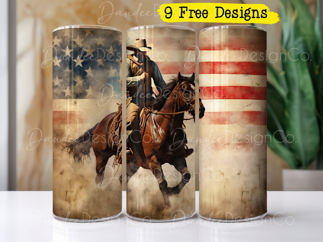 Cowboy 20oz Tumbler Design, Western Tumbler Sublimation Design, Skinny ...