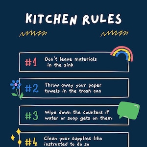 Art Classroom Sink Rules