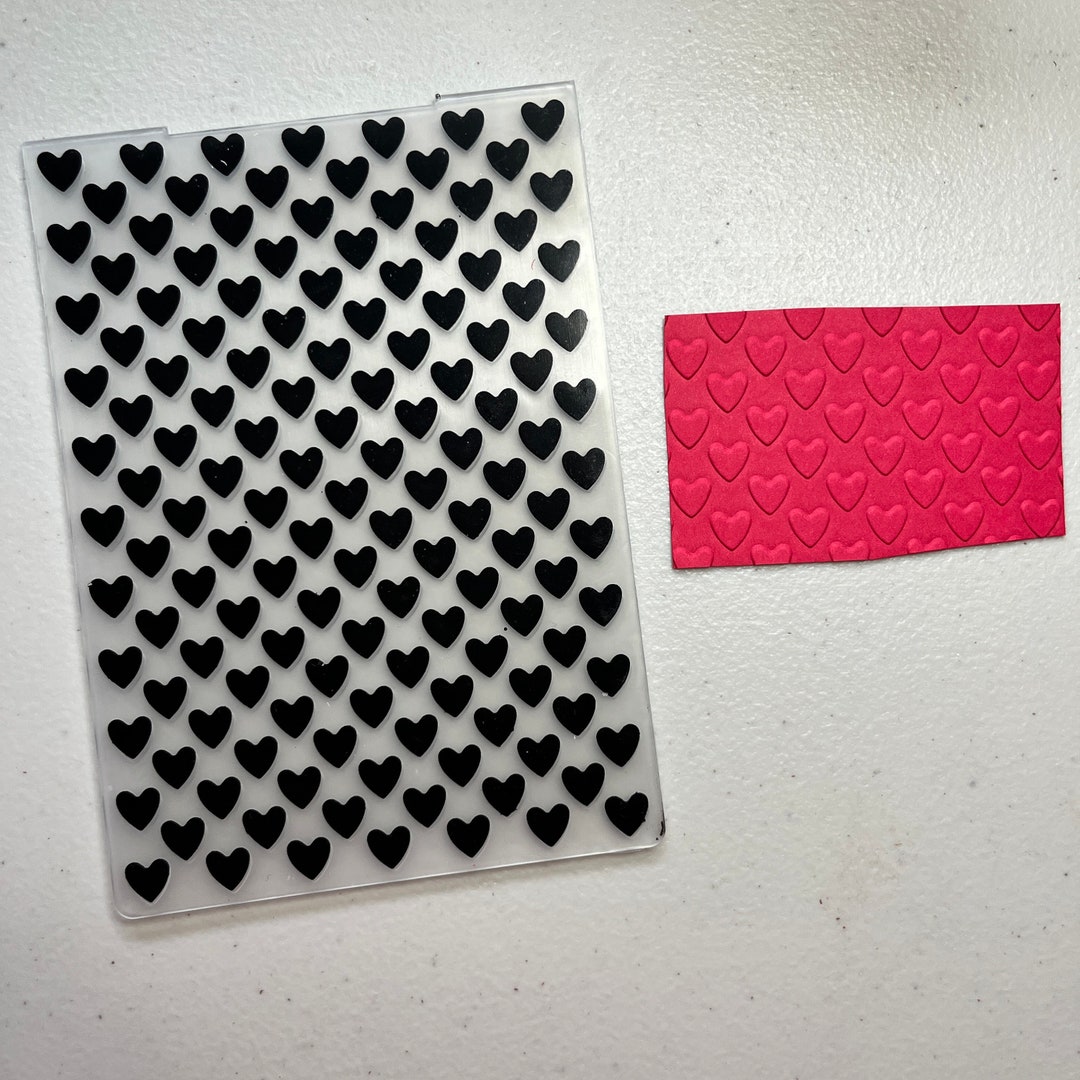 Heart Embossing Folder Background Embossing Folders Paper Etsy