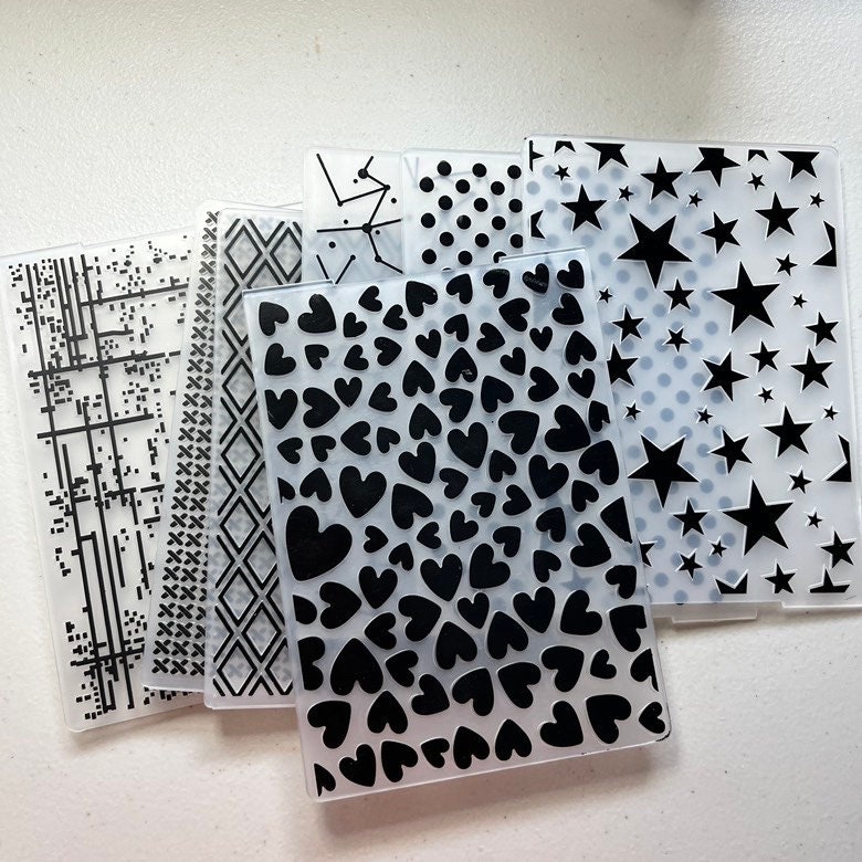 Hearts Embossing Folder Background Embossing Folders Paper Etsy