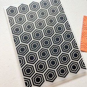 Hexagonal Embossing Folder,  Background Embossing Folders,  Paper Embossing, Paper Craft Embosser, Craft Supply, Sizzix Folder, 3d Embossing