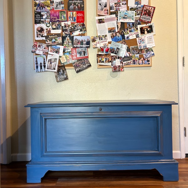 Blue Refinished Vintage Lane Cedar Chest