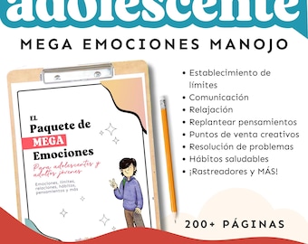 Spanish Mega Emotions Kit for Teens: Therapeutic Resource (213 Pages)