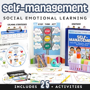 Self-Management Social-Emotional Curriculum K-2 (Coping Strategies + Goals)
