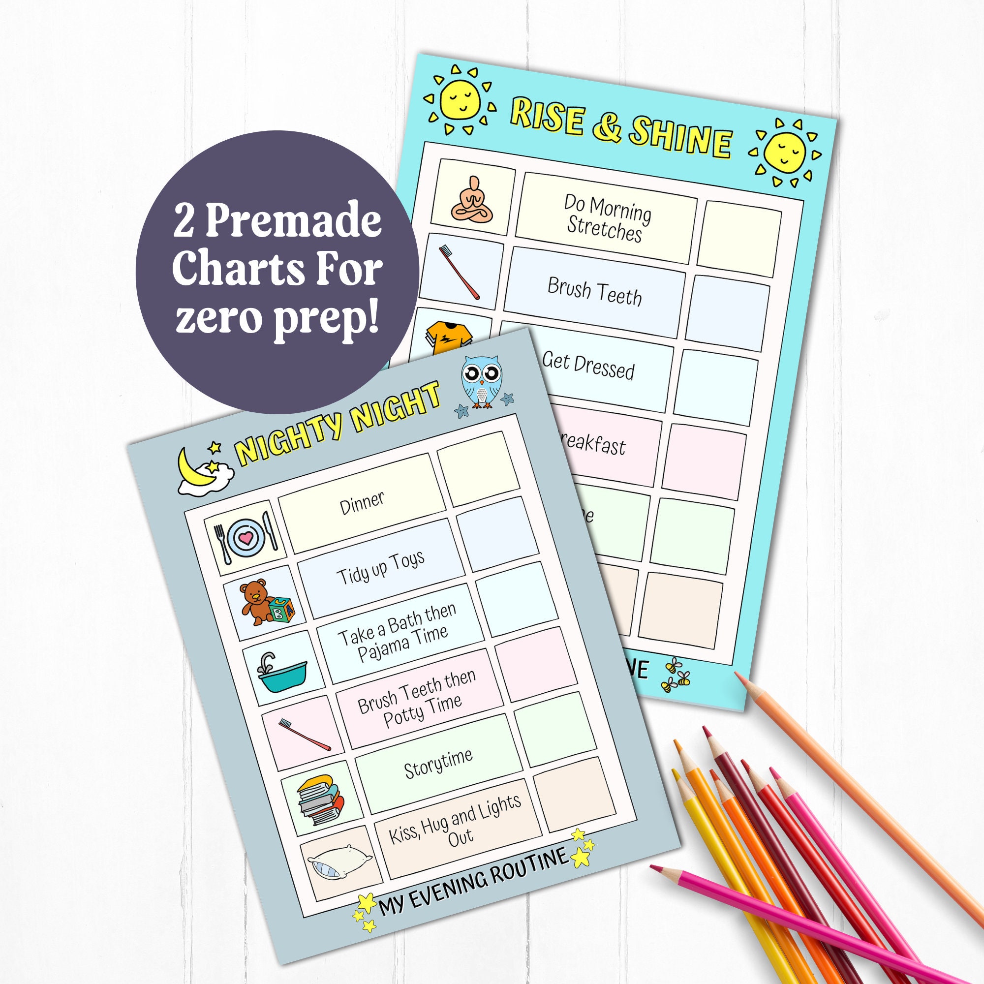 Routine Chart for Kids | Routine Chart Printable | Routine Chart for ...