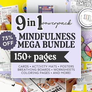 Mindful Breathing Activities for Kids, Breathing Cards, Calming Corners Posters, Guided Meditations, Mindfulness Activities