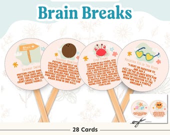 Summer-Themed Brain Break Cards | Movement Breaks for Kids | Brain Breaks for Kids | Relaxation Breaks
