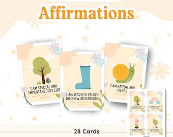 Positive Affirmation Cards for Kids [Spring-Themed] Affirmation Printable Cards