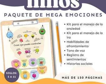 Spanish Emotions SEL Bundle Kit: Anxiety, Anger, Feelings