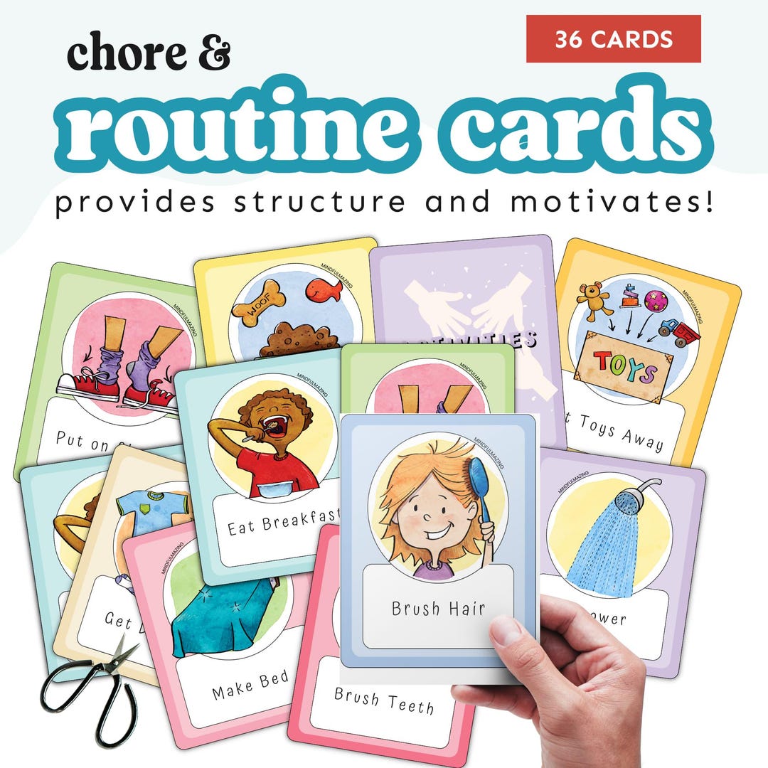 Routine Cards for Kids | Routine Cards Toddler | Chore Cards for Kids ...