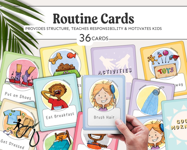 Routine Cards for Kids Routine Cards Toddler Chore Cards for Kids Daily ...