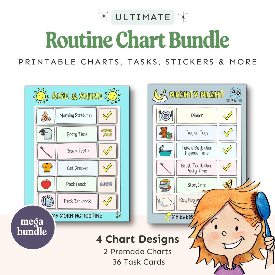 Routine Chart for Kids | Routine Chart Printable | Routine Chart for ...