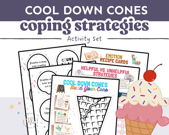 Cool Down Cones Coping Strategies, Coping Skills List, Emotional Regulation SEL Activities, Coping Skills for Kids, Coping Skills Toolbox