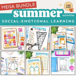 Social Emotional Learning Activities, Summer Bundle, Summer Activities For Kids, Coping Skills For Kids, Emotional Regulation For Kids