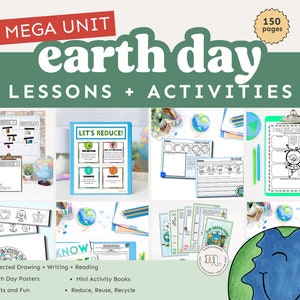 Earth Day Activities for Kids, Earth Day Crafts, Earth Day Posters, Earth Day Coloring, Earth Day Worksheets, Recycling Activity, Printables