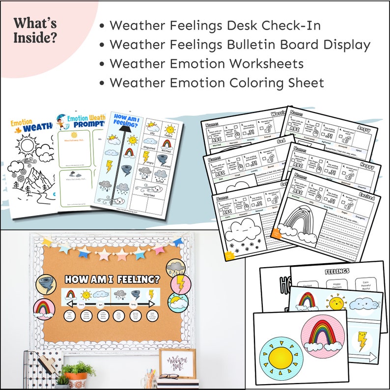 Weather Emotions Check-in Chart | Calm Down Corner | Emotion Worksheets ...