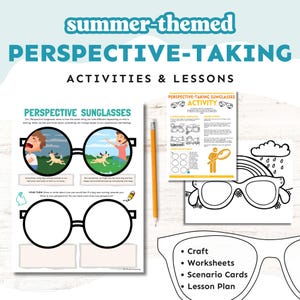 Perspective Taking Worksheets | Sunglasses Activities | Empathy Scenario Cards | Social Skills Activities