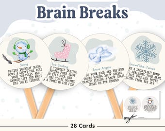 Winter Brain Break Cards | Brain Break Activities for Kids | Movement Breaks