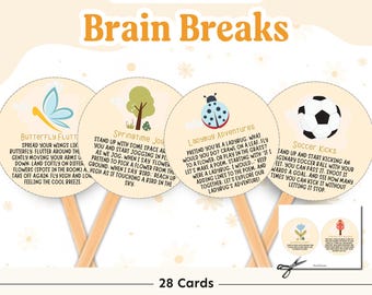 Spring Brain Breaks | Brain Break Activities | Brain Break Cards | Spring Activities | Classroom Management