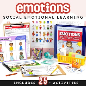 Emotions Lessons - Social Emotional Learning - Feelings Activities - Feelings Wheel - Feeling Chart