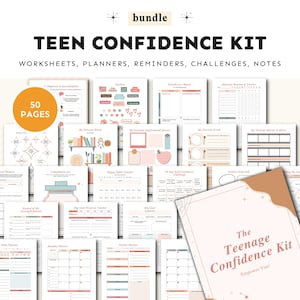 Teenage Confidence Workbook Worksheets, Therapist Resources, Teacher Resources, Self Esteem Journal, Self Esteem Teens, Planner
