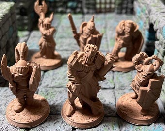 Set of 6 Death Knight and Champion | Doom Warrior Monster Minis | Dungeons and Dragons D&D DnD Dragonbane Pathfinder | 3d Printed| PLA FDM