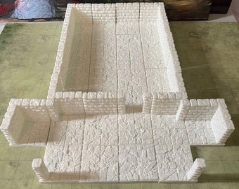Set of 30 Dungeon Tiles | Map Terrain Starter Bundle | Dragonlock | Dragonbite | Unpainted or Painted | Full Height Walls | D&D Dragonbane