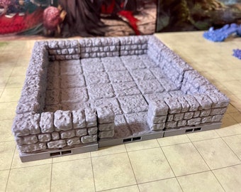 Dungeon 9 piece Terrain Starter Set Bundle | Dragonlock Compatible | Dragonbite | Unpainted or Painted | Half Height Walls