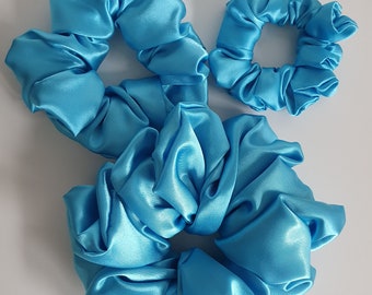 Satin Scrunchies Blau| Blauglocke | XL, Normal und Mini