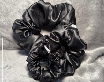 Satin Scrunchies Black| Luna | XL, Regular and Mini