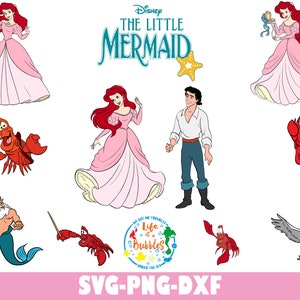The Little Mermaid Ariel  Svg Bundle,  The Little Mermaid Ariel   Png Bundle, Cricut, Layered by Color, Cutting File