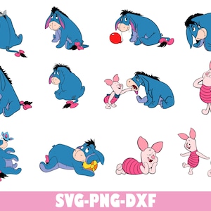 Winnie The Pooh 8 Svg Bundle,  Winnie The Pooh 8 Png Bundle, Cricut, Layered by Color, Cutting File