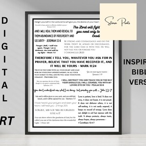 Inspiring Bible Verses Art Print: Family Home Decor (Digital Download)