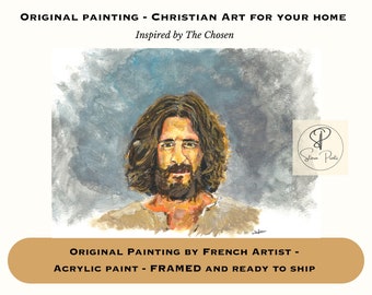 Original Acrylic Painting - Jesus inspired The Chosen | Hand-Painted Art on heavyweight paper - Christian art