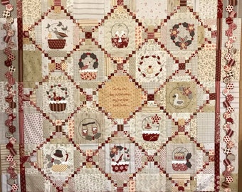 Twaalf dagen Dotty Christmas quilt download patroon