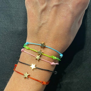 Gold Star Freundschaftsbänder Set: Verstellbares Kordelarmband