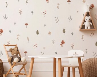 Woodland wall stickers, woodland stickers nursery or bedroom, forest wall stickers, woodland wall decals