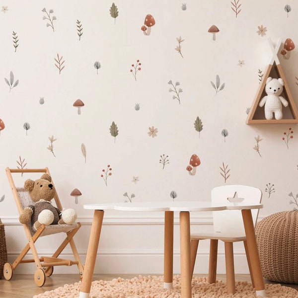 Woodland wall stickers, woodland stickers nursery or bedroom, forest wall stickers, woodland wall decals