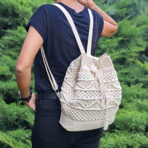 Stylish Macrame Backpack Purse - Handmade and Exquisitely Detailed - Perfect Boho Accessory