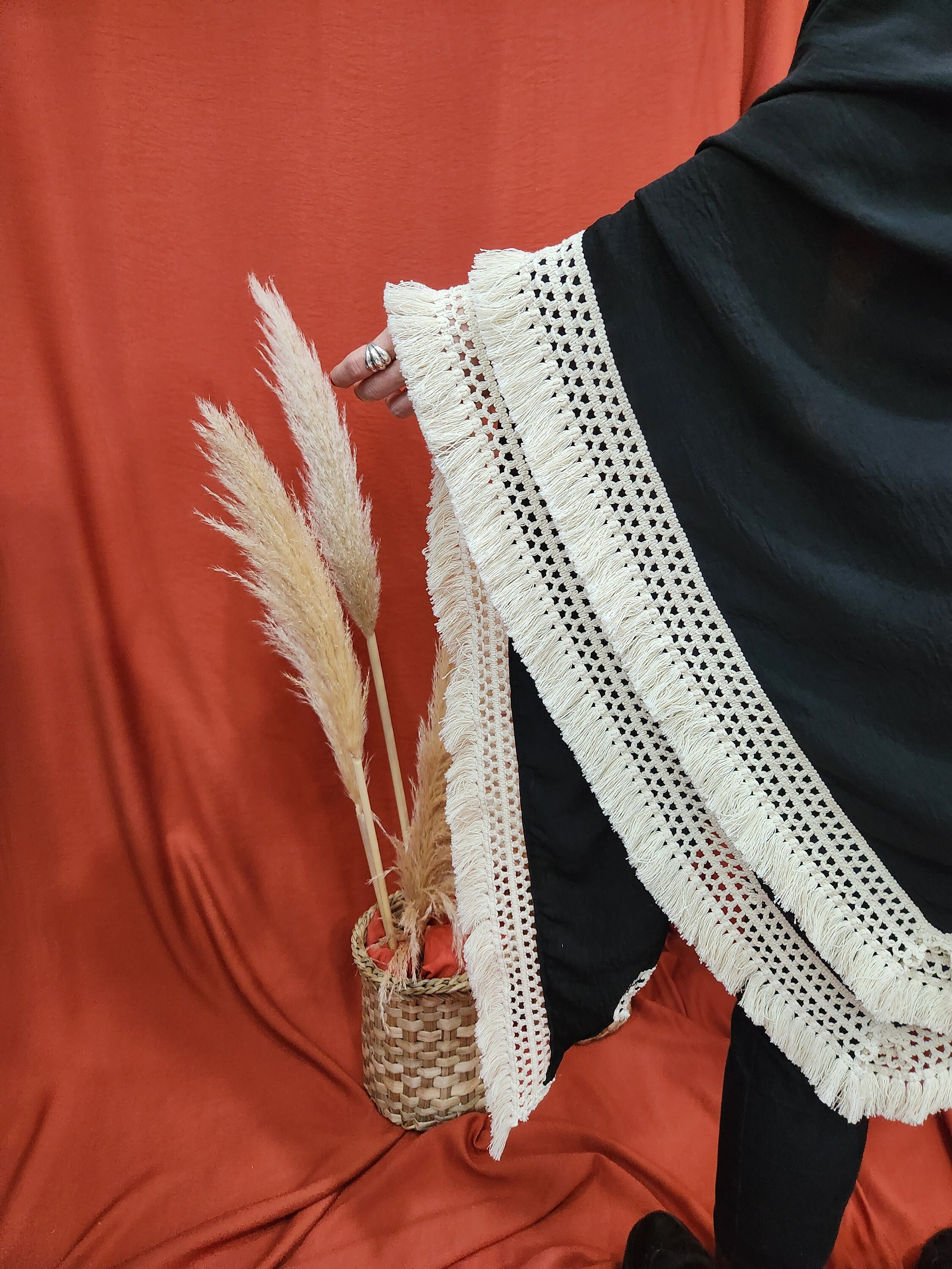 cotton black shawl