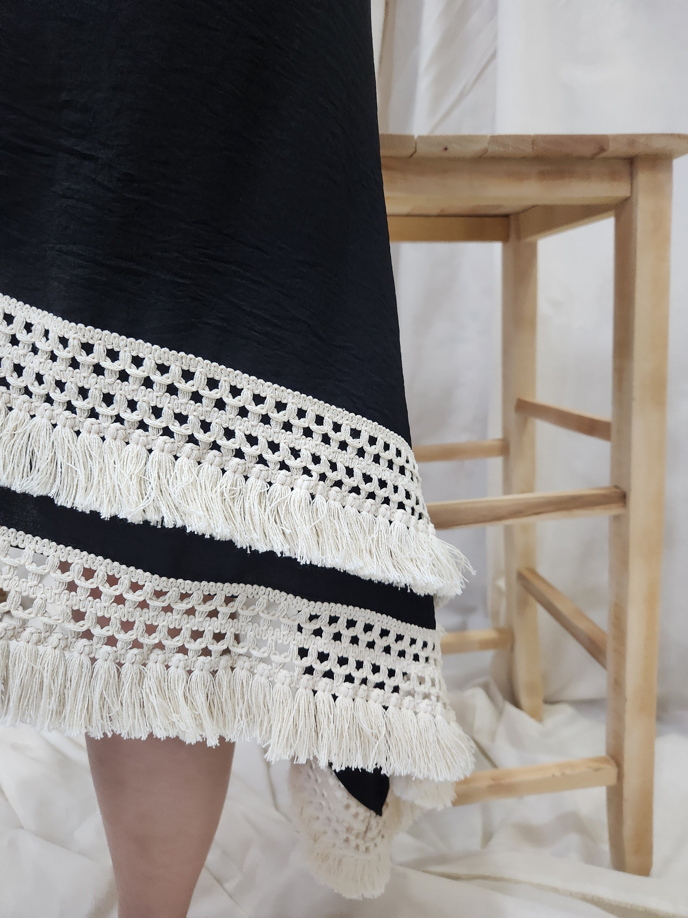 cotton black shawl