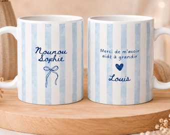 Mug Personnalisé Nounou – Cadeau Merci Nounou – Tasse Personnalisée Assistante Maternelle