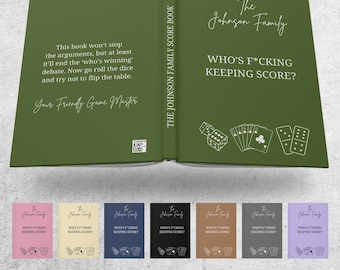 Custom Family Game Night Gifts | Personalized Score Book for Families, Board Game Lover, Christmas Gift for Gaming Couples